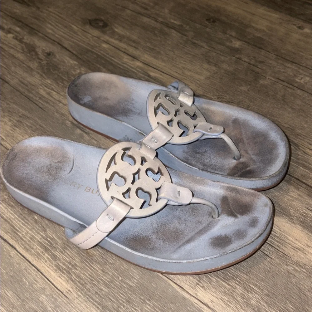 Tory Burch Miller Cloud Women's Leather Ergonomic Slide Sandals size 7
